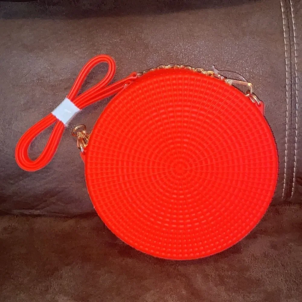 Neon Orange PVC Jelly Crossbody